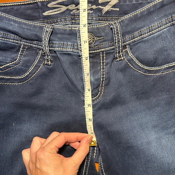 Seven Jeans Mid Rise Dark Wash Rocker Slim Bootcut Women’s Sz 2 - Picture 10 of 10